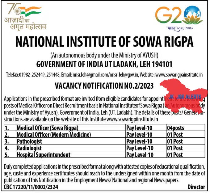 VACANCY NOTIFICATION NO.2/2023