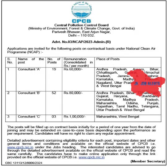 Central Pollution Control Board Jobs 2023