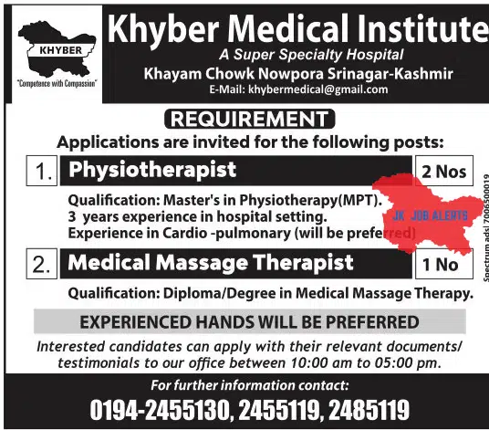 Khyber Medical Institute Jobs 2023