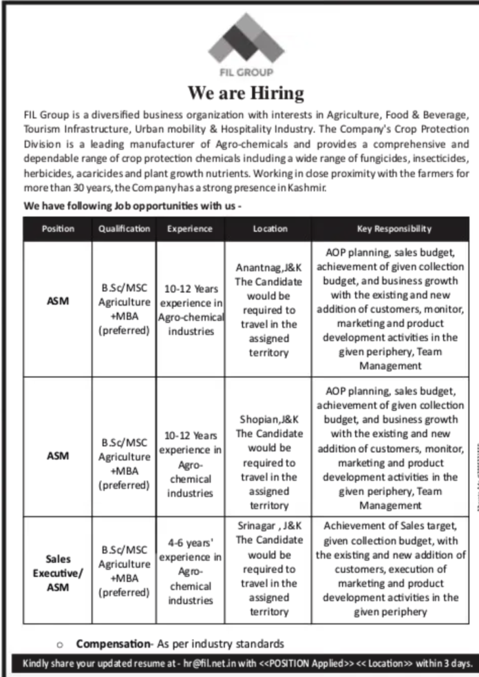 FIL GROUP JOB ADVERTISEMENT 2023