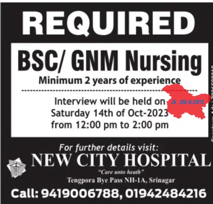 NEW CITY HOSPITAL REQUIRED BSC/ GNM Nursing