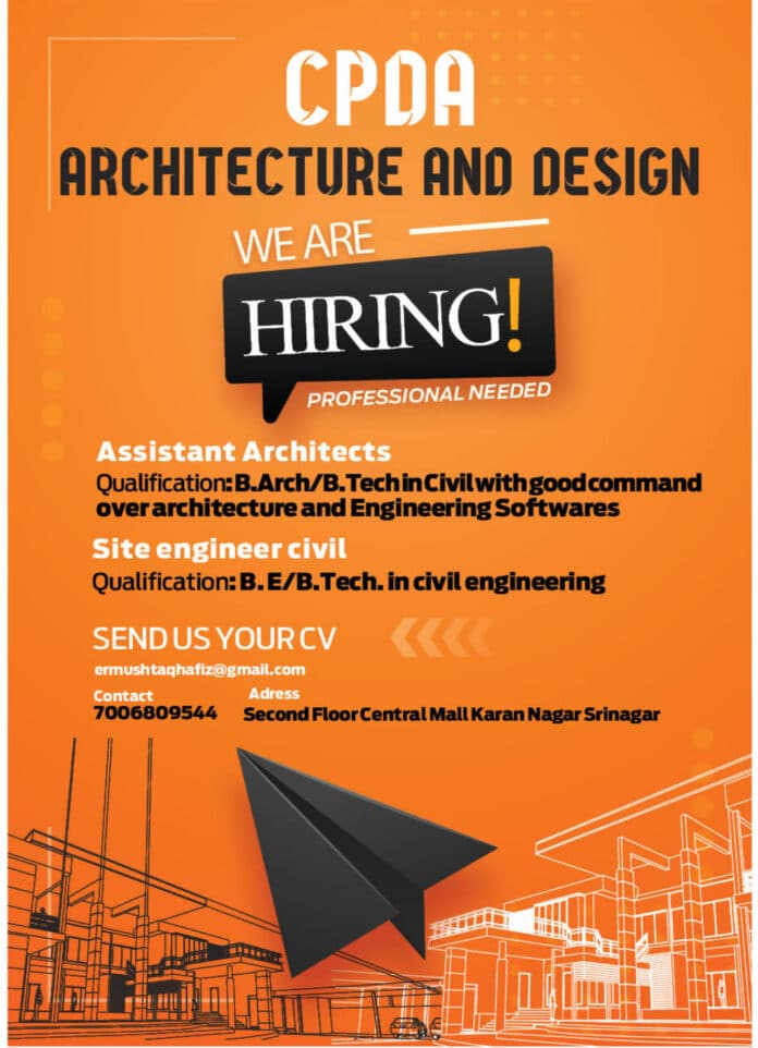 CPDA ARCHITECTURE AND DESIGN HIRING ASSISTANT ARCHITECTS