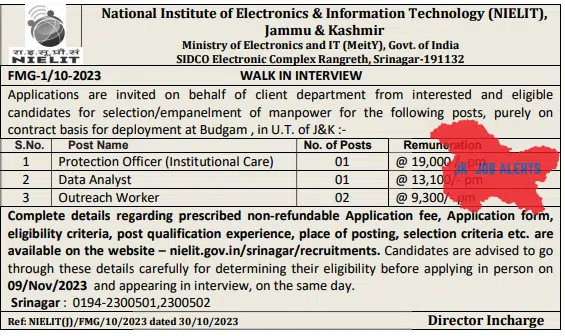 National Institute of Electronics & Information Technology (NIELIT), Walk in Interview 2023