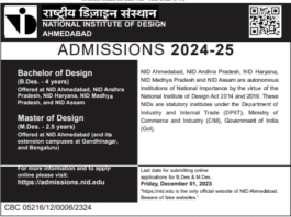 NATIONAL INSTITUTE OF DESIGN AHMEDABAD ADMISSIONS 2024-25