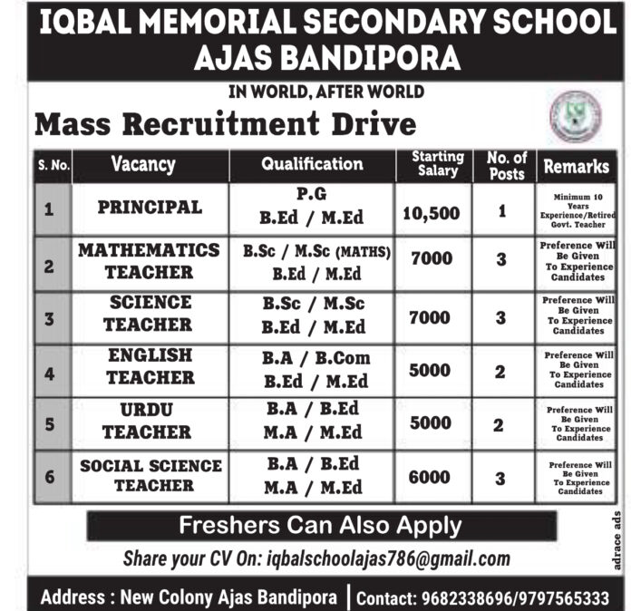 IQBAL MEMORIAL SECONDARY SCHOOL BANDIPORA