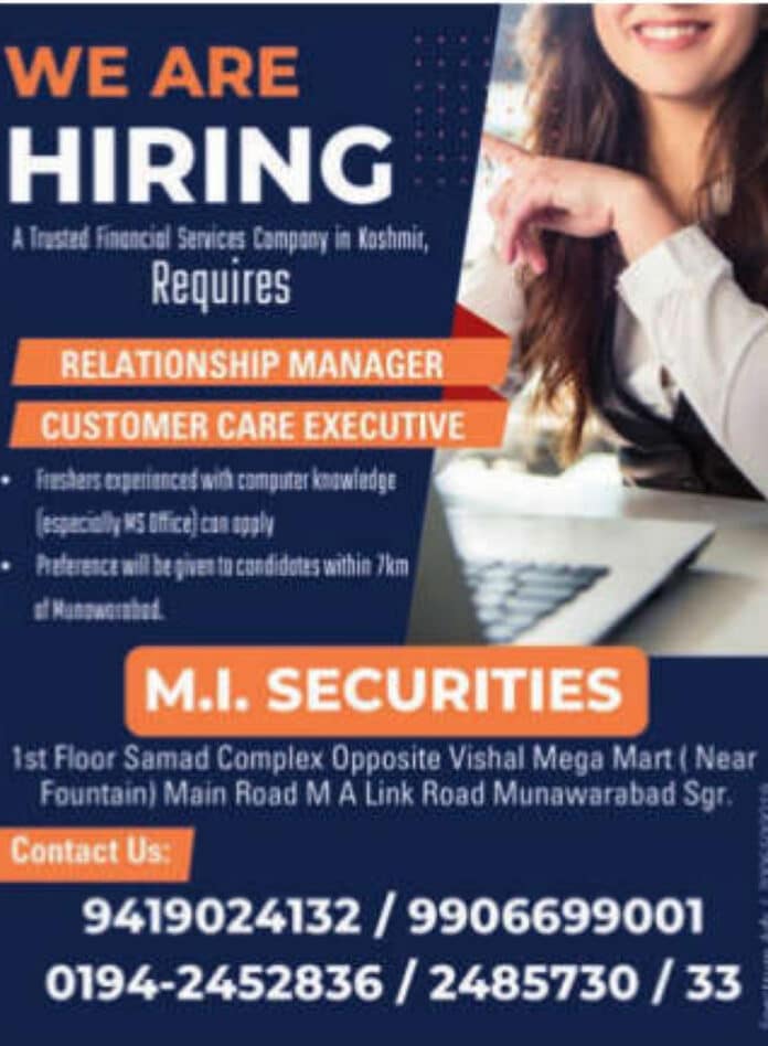M.I. Securities Job Advertisement 2024