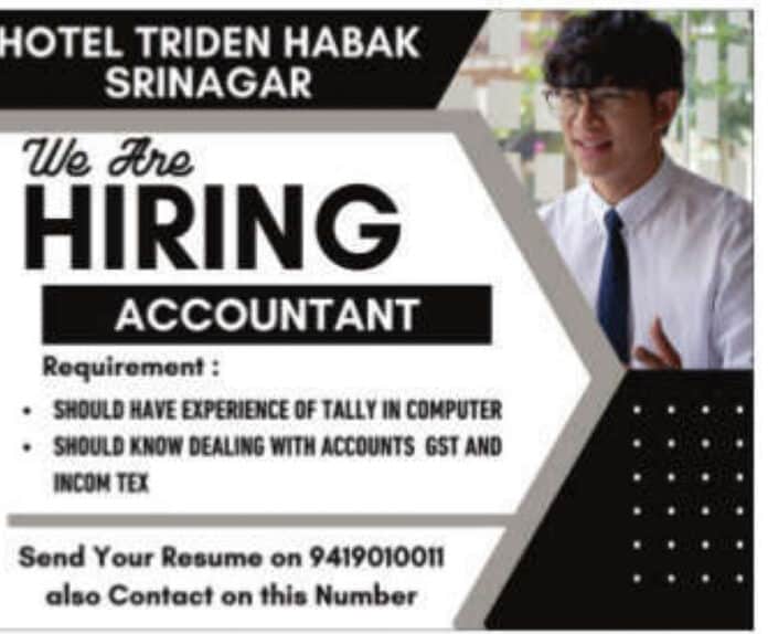Hotel Triden Habak, Srinagar Job Vacancies 2024