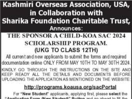 Announcement: Sponsor A Child-KOA SAC 2024 Scholarship Program