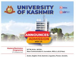 University of Kashmir - Admissions 2024-25