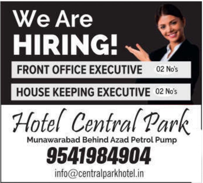 Hotel Central Park Job Advertisement 2024