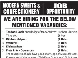 Career Opportunity at Modern Sweets – Apply for Various Positions