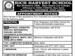 Rich Harvest School, Bari Brahmana - Teaching and Staff Vacancies 2024