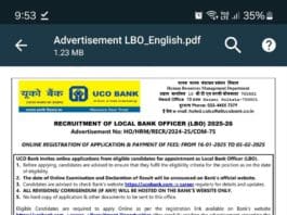 Job Opening: Recruitment of Local Bank Officer (LBO) 2025-26 at UCO Bank