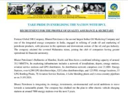 Job Notification: Bharat Petroleum Corporation Limited (BPCL) Recruitment 2025