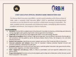 Chief Executive Officer (CEO) - Reserve Bank Innovation Hub (RBIH)