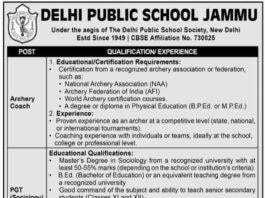 Job Openings at Delhi Public School Jammu 2025