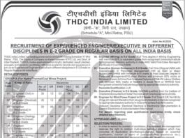 THDC India Limited Recruitment 2025: Apply for Engineer and Executive Positions