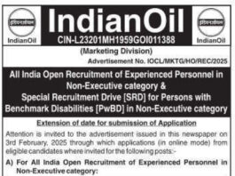 IndianOil Recruitment 2025: Apply for Non-Executive Positions and Special Recruitment Drive for PwBD