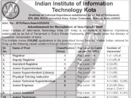 IIIT Kota Recruitment 2025: Apply for Non-Faculty Staff Positions