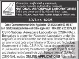 CSIR-NAL Recruitment 2025: Apply for Scientist Positions