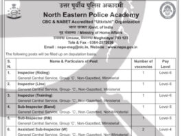 North Eastern Police Academy (NEPA) Recruitment 2025