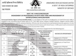 Armoured Vehicles Nigam Limited (AVNL) Recruitment 2025