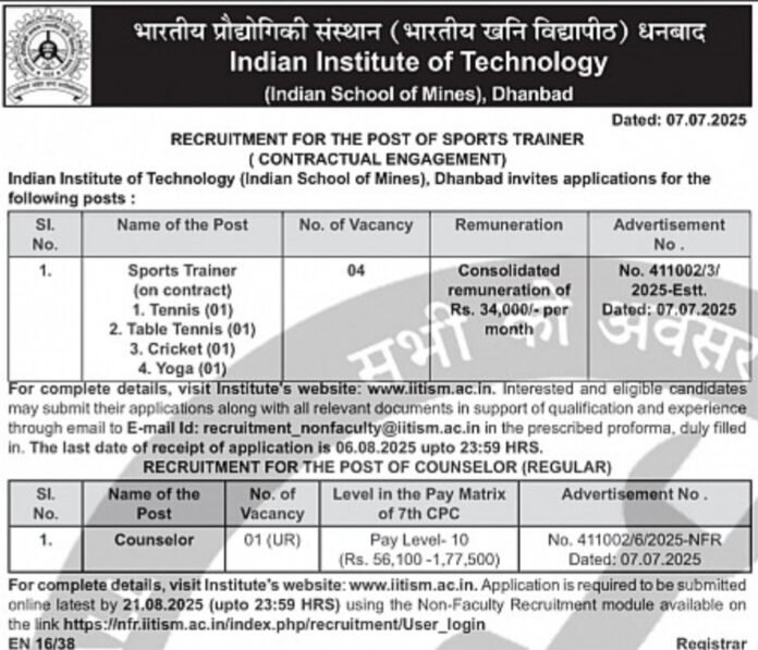 AIIMS Deoghar Recruitment 2025 – Non-Faculty Posts on Deputation Basis