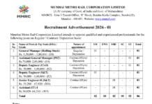 Mumbai Metro Rail Corporation Recruitment 2026 – GM, AGM, Engineer & Assistant Posts Auto Draft