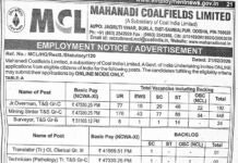 MCL Recruitment 2026 – 664 Mining Sirdar, Jr Overman & Surveyor Vacancies MCL Recruitment 2026 – 664 Mining Sirdar, Jr Overman & Surveyor Vacancies