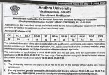Andhra University Recruitment 2026 – 232 Assistant Professor and Associate Professor Vacancies Andhra University Recruitment 2026 – 232 Assistant Professor and Associate Professor Vacancies