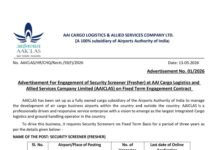 AAICLAS Security Screener Recruitment 2026 Apply Online for 158 Fresher Vacancies Auto Draft