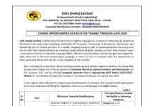 GAIL Executive Trainee Recruitment 2027 Through GATE 2027: Chemical, Electrical, Instrumentation & Mechanical Auto Draft